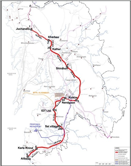 alibaug virar corridor route map