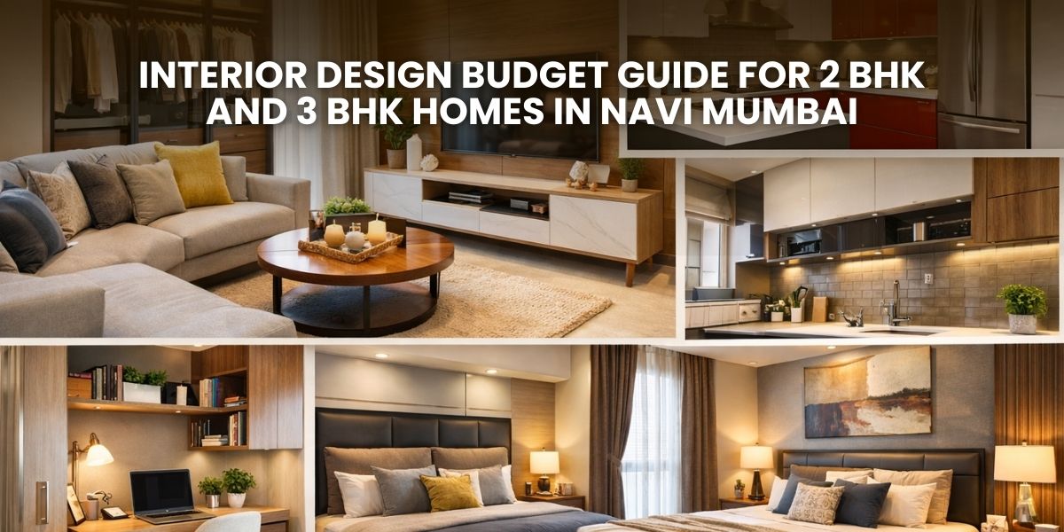 Interior design setup for a modern 2 BHK and 3 BHK apartment in Navi Mumbai.